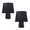 SOGA 2X 21x25.5cm Small Black Ornament Geometric Decor Ceramic Vase Flower Pots Decorative for Living Room Decoration, Home & Living>Home Decor>Indoor Pots, Planters and Plant Stands, , , , ,  - NZ DEPOT 1