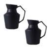 SOGA 2X 23.5cmx19.5cm Ornament Black Modern Ceramic Decorative Pitcher Vase with Handle for Home D?cor, Home & Living>Home Decor>Indoor Pots, Planters and Plant Stands, , , , ,  - NZ DEPOT 1
