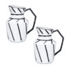 SOGA 2X 23.5x19.5cm Ornament Modern Ceramic Decorative Pitcher Striped Vase with Handle with Geometric Design for Home D?cor, Home & Living>Home Decor>Indoor Pots, Planters and Plant Stands, , , , ,  - NZ DEPOT 1