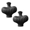 SOGA 2X 25X24cm Ornament Small Matte Black Vases Countertop Decoration Accessories Porch Crafts Home Decor, Home & Living>Home Decor>Indoor Pots, Planters and Plant Stands, , , , ,  - NZ DEPOT 1