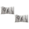 SOGA 2X 30cm Throw Pillow Floral Gray Rabbit Fur Lumbar Warm Cozy Decorative Cushion Home Decor, Furniture>Living Room Furniture>Occasional Chairs, , , , ,  - NZ DEPOT 1