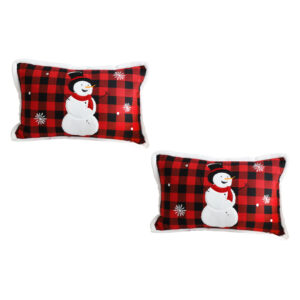 SOGA 2X 30cm Throw Pillow Red Christmas Snowman Lumbar Cushion for Festive Holiday Winter Home Decor, Furniture, Living Room Furniture, Occasional Chairs, , ,  - NZ DEPOT 1