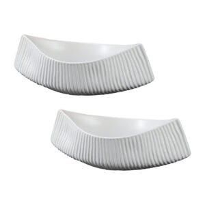 SOGA 2X 37x12.5cm Ornament Boat Shaped Plate Ceramic Food Decoration Serving Tray For Kitchenware, Home & Living, Home Decor, Indoor Pots, Planters and Plant Stands, , ,  - NZ DEPOT 1