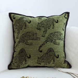 SOGA 2X 40cm Throw Pillow Green Leopard Square Retro Decorative Cushion for Living Room, Furniture, Living Room Furniture, Occasional Chairs, , ,  - NZ DEPOT 2