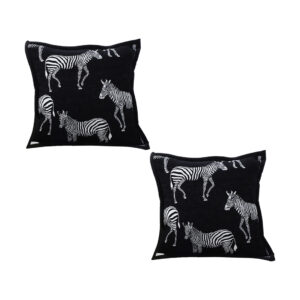 SOGA 2X 45cm Black Light Luxury Zebra Cushion Decorative Square Pillow Living Room Home Decor, Furniture, Living Room Furniture, Occasional Chairs, , ,  - NZ DEPOT 1