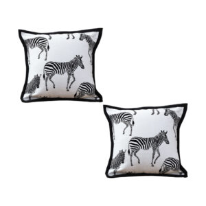 SOGA 2X 45cm Black and White Light Luxury Zebra Cushion Decorative Square Pillow Living Room, Furniture, Living Room Furniture, Occasional Chairs, , ,  - NZ DEPOT 1