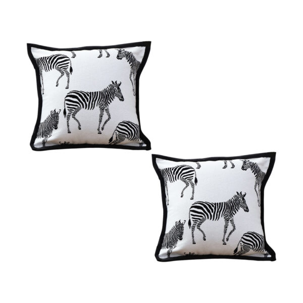 SOGA 2X 45cm Black and White Light  Luxury Zebra Cushion Decorative Square Pillow Living Room, Furniture, Living Room Furniture, Occasional Chairs, , ,  - NZ DEPOT 1