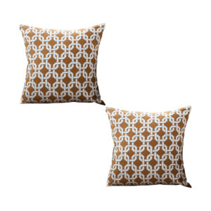 SOGA 2X 45cm Brown Checkered Chain Jacquard Square Pillow Decorative Cushion for Living Room, Furniture, Living Room Furniture, Occasional Chairs, , ,  - NZ DEPOT 1