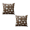 SOGA 2X 45cm Brown Leather Square Pillow Half Moon Patchwork Design Decorative Cushion for Living Room, Furniture>Living Room Furniture>Occasional Chairs, , , , ,  - NZ DEPOT 1