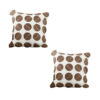 SOGA 2X 45cm Brown Leather Square Pillow with 3D Circle Pattern Decorative Cushion for Living Room, Furniture>Living Room Furniture>Occasional Chairs, , , , ,  - NZ DEPOT 1