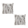 SOGA 2X 45cm Throw Pillow Floral Gray Rabbit Fur Square Warm Cozy Decorative Cushion Home Decor, Furniture>Living Room Furniture>Occasional Chairs, , , , ,  - NZ DEPOT 1