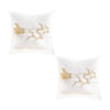 SOGA 2X 45cm Throw Pillow White with Golden Christmas Sleigh Design Festive Holiday Square Cushion Decor, Furniture>Living Room Furniture>Occasional Chairs, , , , ,  - NZ DEPOT 1