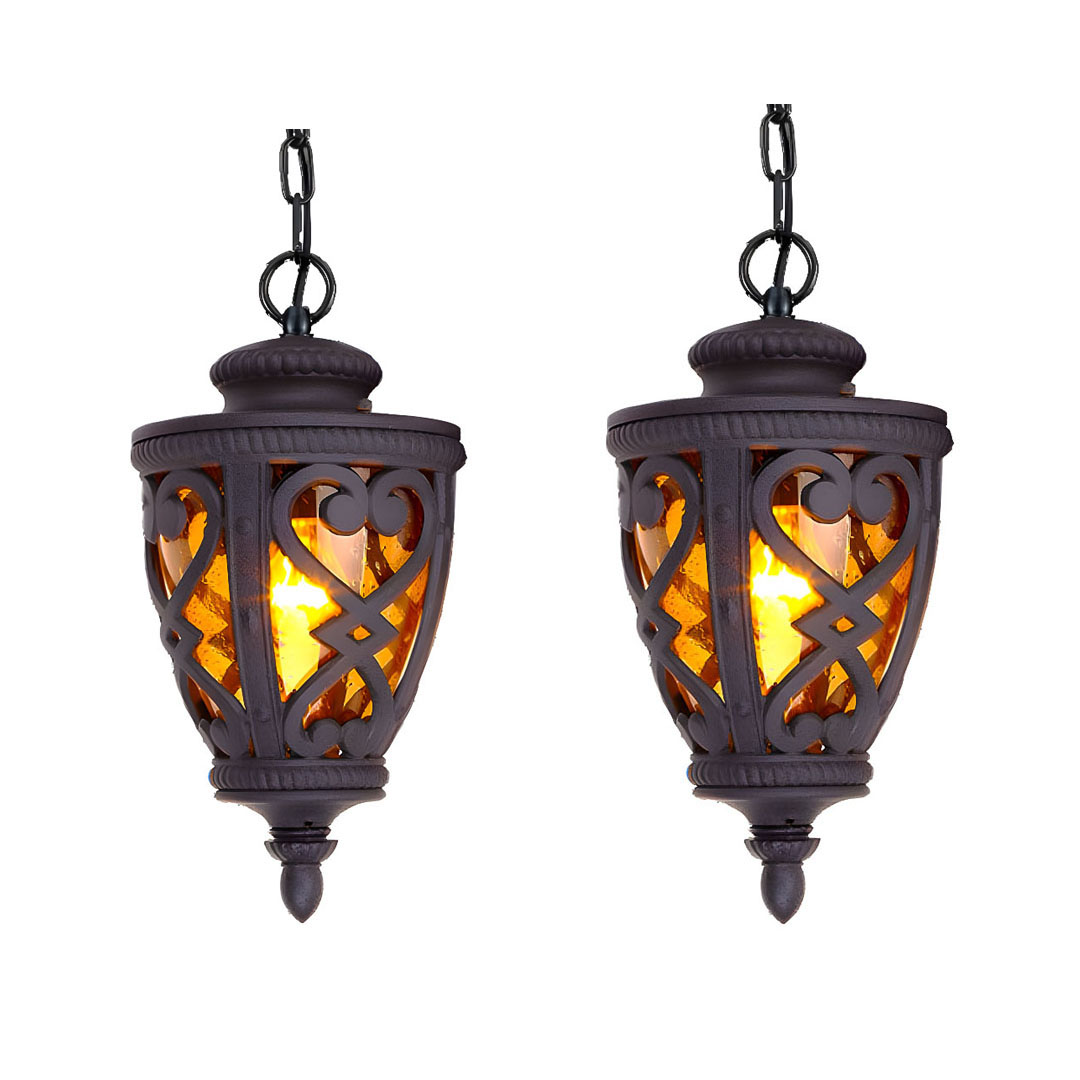 Vintage Lamp 2X 48cm  Aluminum Glass Lantern Chandelier for Home Decor, Home & Living>Lighting>Indoor Lights>Lamps, , , , ,  - NZ DEPOT 1