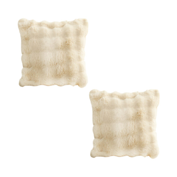 SOGA 2X 50cm Throw Pillow Light  Camel Color with Rabbit  Square Cushion for Living Room, Furniture, Living Room Furniture, Occasional Chairs, , ,  - NZ DEPOT 1