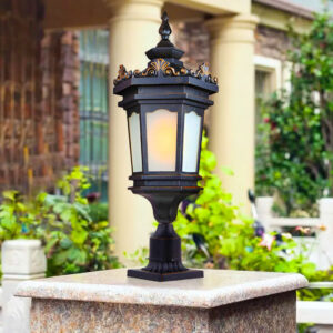 Vintage Lamp 2X 72cm Lantern Stand Elegant Aluminum & Glass Outdoor Light Antique Style Exterior Fixture, Home & Living, Lighting, Indoor Lights, Lamps, ,  - NZ DEPOT 2