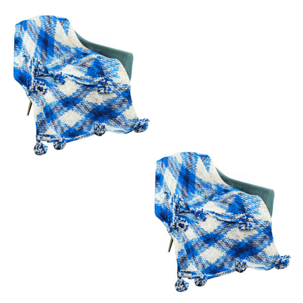 SOGA 2X 90x200cm Throw Blanket  Blue Deep Sea Gradient Dyed Art Stylish Decorative Cozy, Home>Bed Linen>Throws And Blankets>Blankets, , , , ,  - NZ DEPOT 1