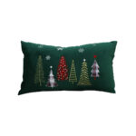SOGA 30cm Throw Pillow  Green Christmas Forest Embroidered Lumbar for Festive Holiday Cushion Home Decor, Furniture, Living Room Furniture, Occasional Chairs, , ,  - NZ DEPOT 1