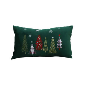 SOGA 30cm Throw Pillow Green Christmas Forest Embroidered Lumbar for Festive Holiday Cushion Home Decor, Furniture, Living Room Furniture, Occasional Chairs, , ,  - NZ DEPOT 1