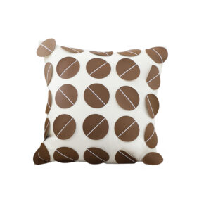 SOGA 45cm Brown Leather Square Pillow with 3D Circle Pattern Decorative Cushion for Living Room, Furniture, Living Room Furniture, Occasional Chairs, , ,  - NZ DEPOT 1