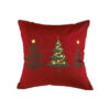 SOGA 45cm Burgundy Red Throw Pillow with Three Embroidered Christmas Trees Festive Holiday Square Cushion Home Decor, Furniture>Living Room Furniture>Occasional Chairs, , , , ,  - NZ DEPOT 1