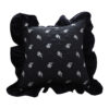 SOGA 45cm Throw Pillow Black Ruffled Square Decorative Cushion for Rose Lovers Cozy Home Decor, Furniture>Living Room Furniture>Occasional Chairs, , , , ,  - NZ DEPOT 1