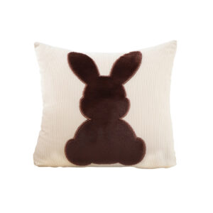 SOGA 45cm Throw Pillow Light Tan Square Cushion with Soft Coffee Bunny Design Decorative Home Decor, Furniture, Living Room Furniture, Occasional Chairs, , ,  - NZ DEPOT 1