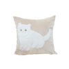 SOGA 45cm Throw Pillow Light Tan Square Cushion with Soft White Cat Design Decorative Home Decor, Furniture>Living Room Furniture>Occasional Chairs, , , , ,  - NZ DEPOT 1