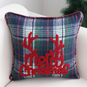 SOGA 45cm Throw Pillow Multicolor Christmas Plaid with Antler Design for Festive Holiday Square Cushion Home Decor, Furniture, Living Room Furniture, Occasional Chairs, , ,  - NZ DEPOT 2