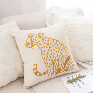 SOGA 45cm Throw Pillow White Light Luxury with Golden Leopard Design Decorative Square Cushion Home Decor, Furniture, Living Room Furniture, Occasional Chairs, , ,  - NZ DEPOT 4