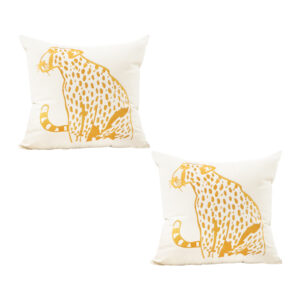 SOGA 45cm Throw Pillow White Light Luxury with Golden Leopard Design Decorative Square Cushion Home Decor, Furniture, Living Room Furniture, Occasional Chairs, , ,  - NZ DEPOT 1