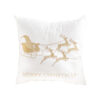 SOGA 45cm Throw Pillow White with Golden Christmas Sleigh Design Festive Holiday Square Cushion Decor, Furniture>Living Room Furniture>Occasional Chairs, , , , ,  - NZ DEPOT 1