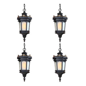 Vintage Lamp 4X 54.5cm Elegant Aluminum & Glass Lantern Chandelier Classic Hanging Light Fixture Antique Style, Home & Living, Lighting, Indoor Lights, Lamps, ,  - NZ DEPOT 1