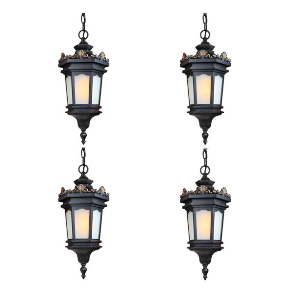 Vintage Lamp 4X 54.5cm Elegant Aluminum & Glass Lantern Chandelier Classic Hanging Light Fixture Antique Style, Home & Living>Lighting>Indoor Lights>Lamps, , , , ,  - NZ DEPOT 1
