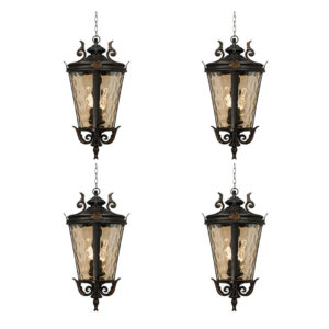 SOGA 4X 60.3cm Vintage Aluminum & Glass Lantern Elegant Chandelier Style, Home & Living, Lighting, Indoor Lights, Lamps, ,  - NZ DEPOT 1