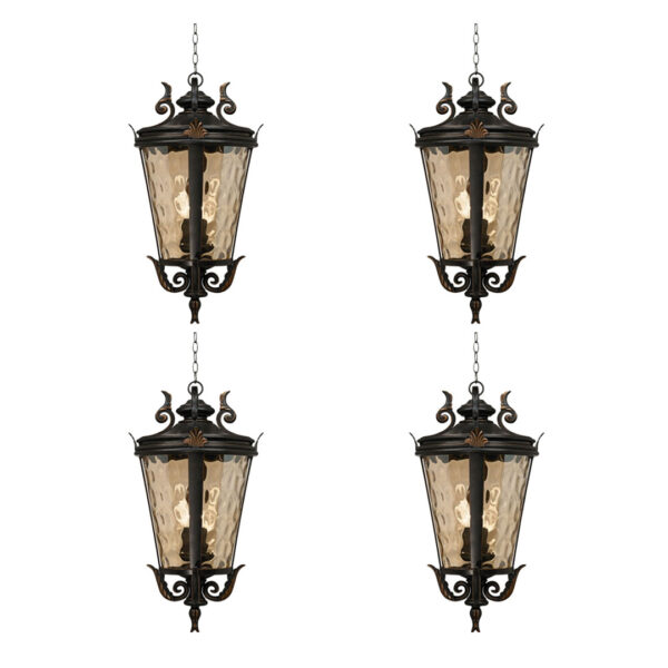 SOGA 4X 60.3cm Vintage Aluminum & Glass Lantern Elegant Chandelier Style, Home & Living, Lighting, Indoor Lights, Lamps, ,  - NZ DEPOT 1