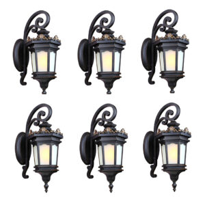 Vintage Lantern 6X 62cm Wall Light Elegant Aluminum & Glass Design Classic Outdoor Lighting Rustic Vintage Style, Lamp584StandMedX4, , , , ,  - NZ DEPOT 1