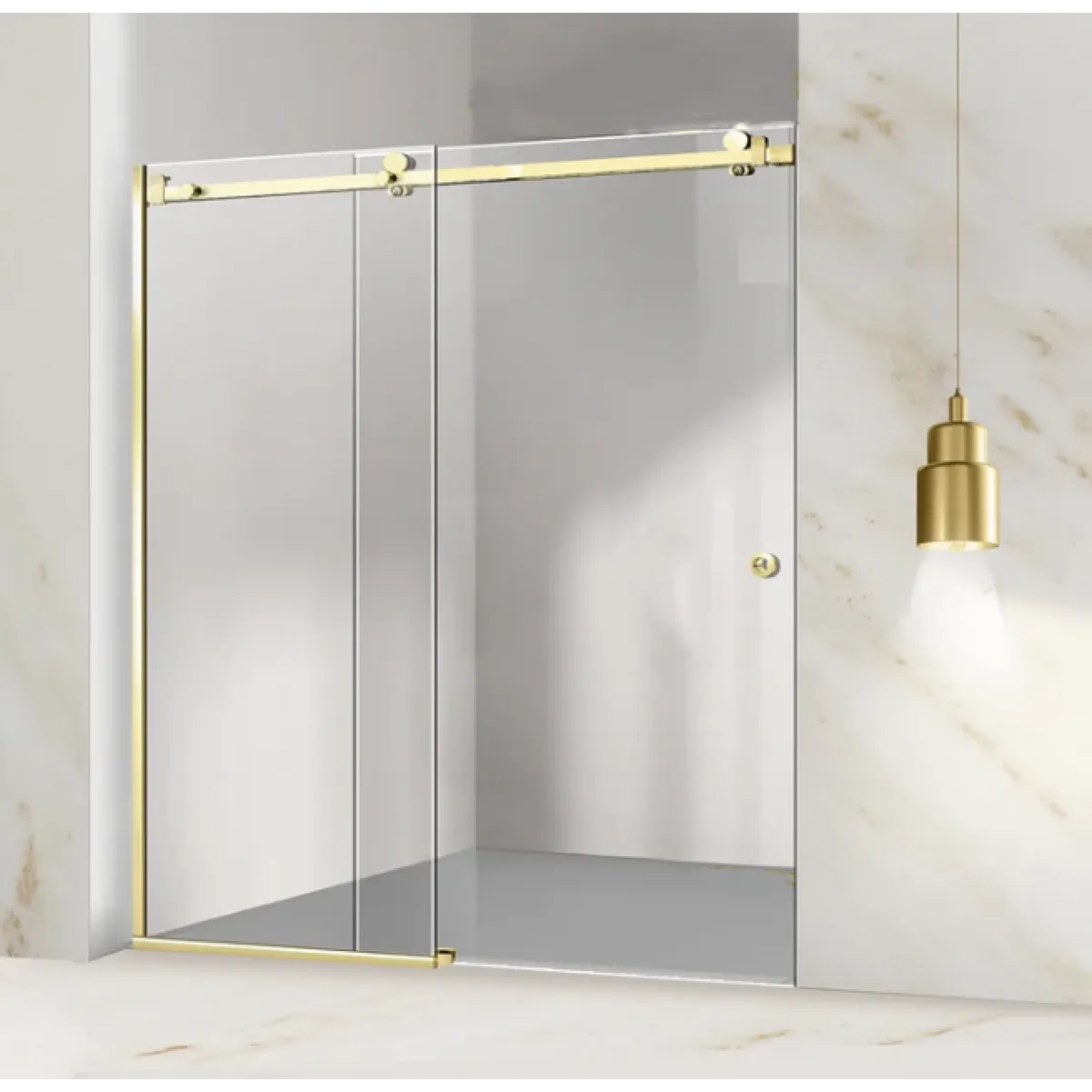 Buy Shower Glass - Rock Series Sliding Door RCM1170 Gold Frame Online - Shower Enclosures - Frameless Shower - 1 - NZ Depot Delivery