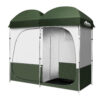 DS NA Double Camping Shower Toilet Tent Outdoor Portable Change Room Green