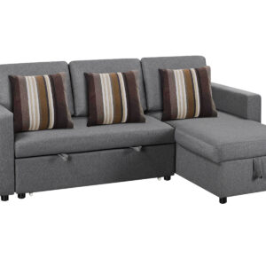 Corey Linen Sofa Bed Grey with Pillow