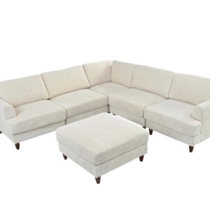 Sondra Corduroy Combination Sofa Set Beige