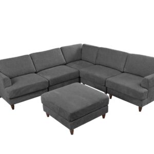 DS Sondra Corduroy Combination Sofa Set Grey