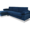 Kaveah Velvet Sectional Sofa with Left Chaise Blue