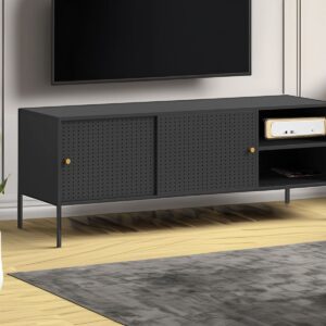 Lonna Steel TV Entertainment Unit 1.6M Sliding Door Black