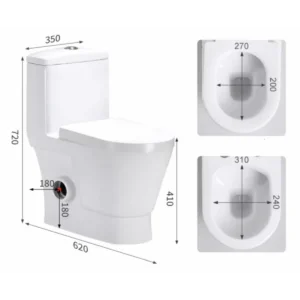 Buy Toilet Suite - One Piece Skew - Right Hand Trap 600x670mm - SL-039R Online - Toilets - Suite - 2 - NZ Depot Delivery