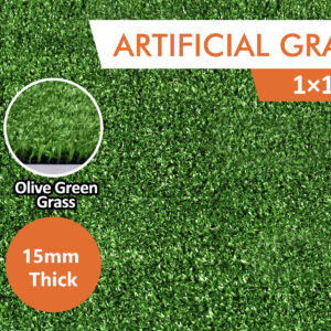 Artificial Grass 10m x 1m Olive pile height 15mm