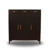 Lonna Steel Shoe Cabinet 3-Door With Drawers Black
