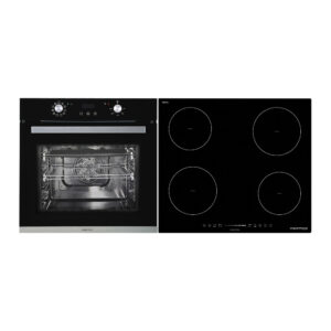 Parmco Parmco Pack PPB10I  - 600mm 10 Function Black Oven and 600mm 4 Element Black Induction Cooktop - NZDEPOT