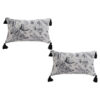 SOGA 2X 35cm Throw Pillow Black and White Floral Print Elegant with Tassel Accents Home Decor, Furniture>Living Room Furniture>Occasional Chairs, , , , , - NZ DEPOT 1