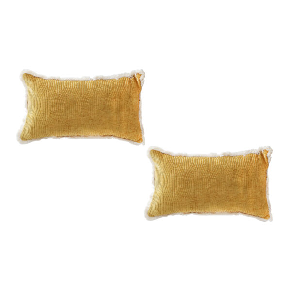 SOGA 2X 35cm Throw Pillow Turmeric Yellow Aesthetic Chenille Texture for Home Decor, Furniture>Living Room Furniture>Occasional Chairs, , , , ,  - NZ DEPOT 1