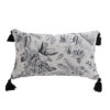 SOGA 35cm Throw Pillow Black and White Floral Print Elegant with Tassel Accents Home Decor, Furniture>Living Room Furniture>Occasional Chairs, , , , , - NZ DEPOT 1
